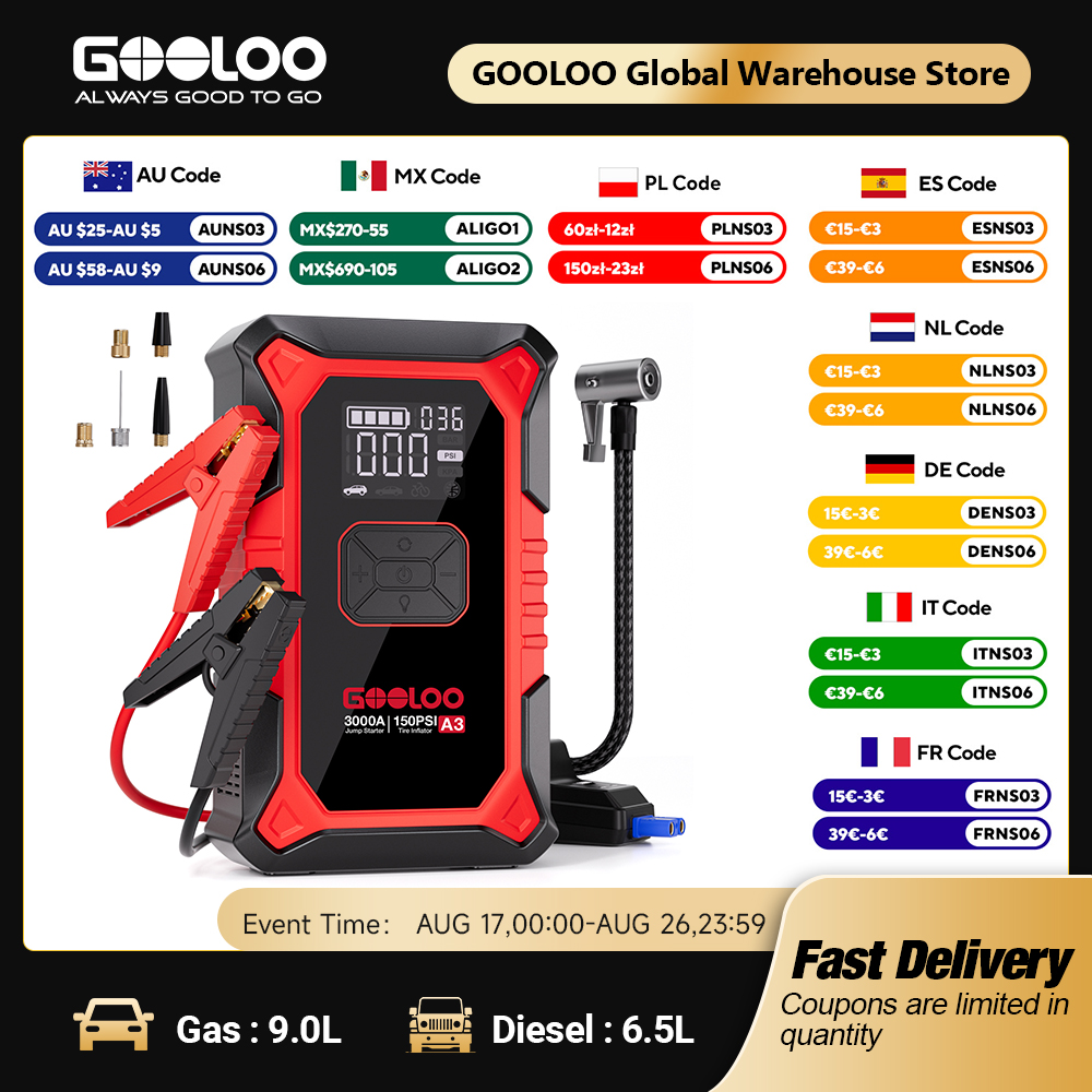 Стартер GOOLOO A3 с воздушным  – обзор и цена Portable Jump Starter